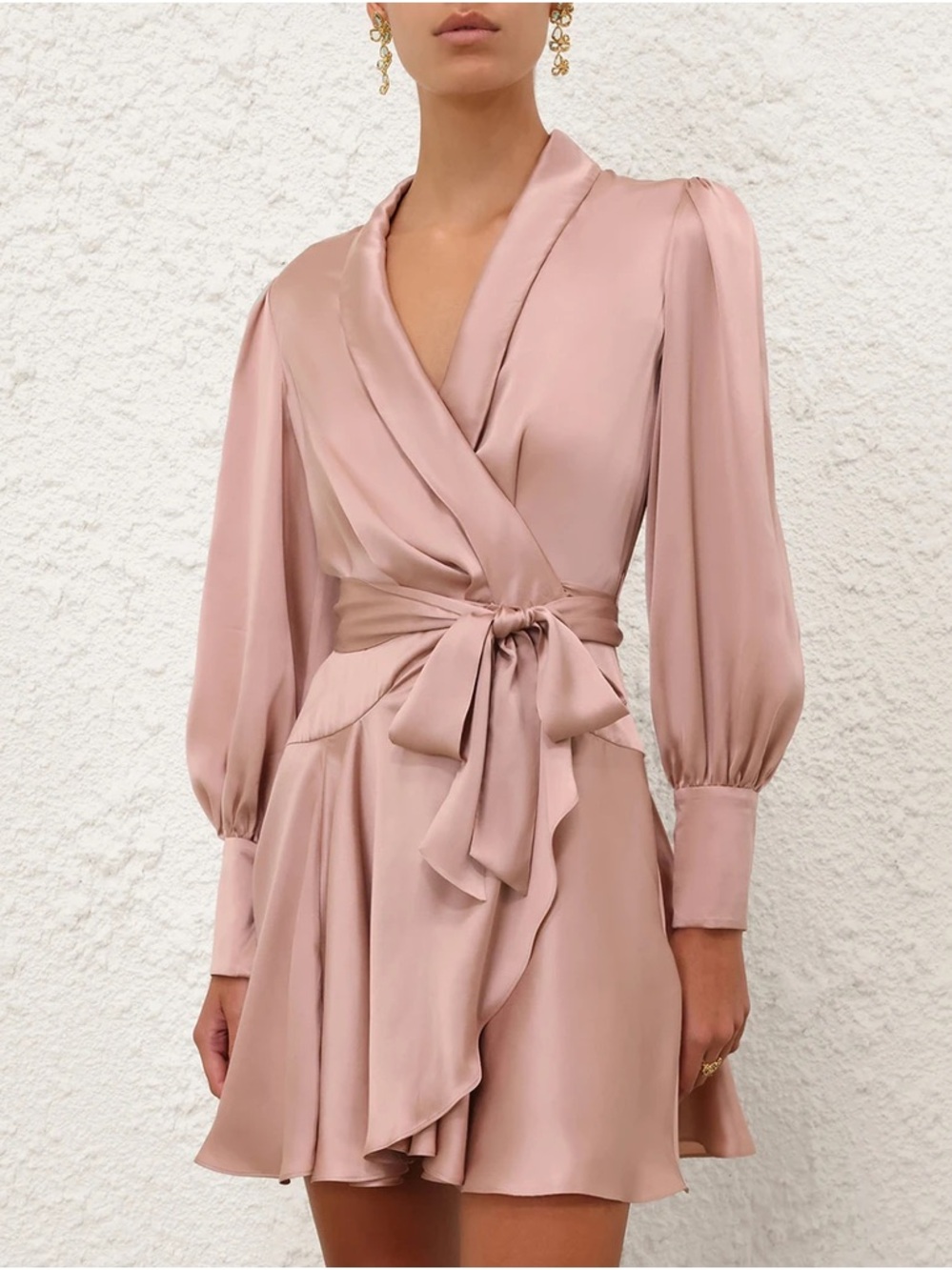Zimmermann Silk Wrap Mini Dress